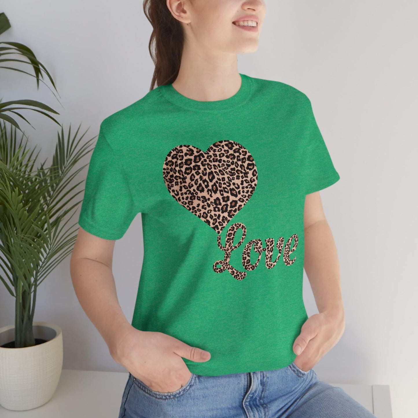 Love Heart, Leopard Print Tee - Giftsmojo