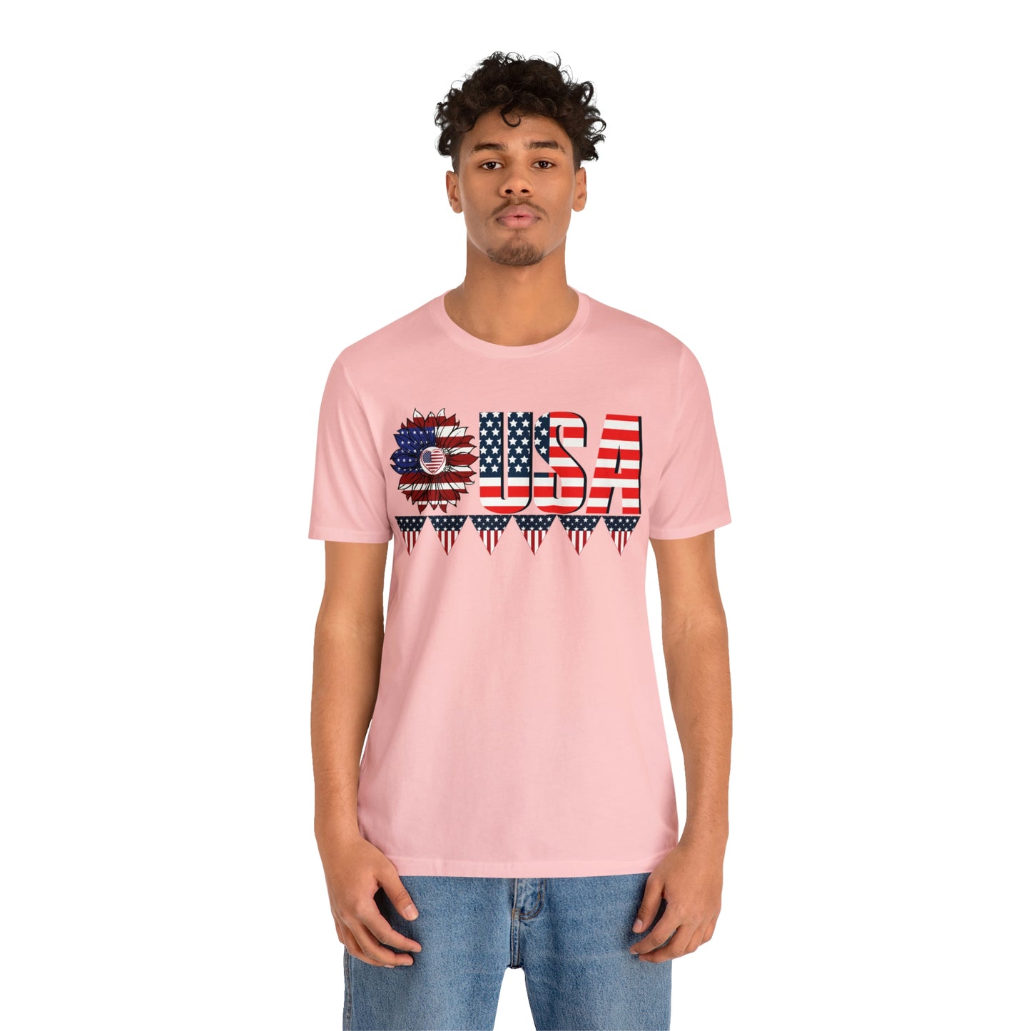 Flower USA American flag shirt, Red white and blue shirt, 4th of July shirt