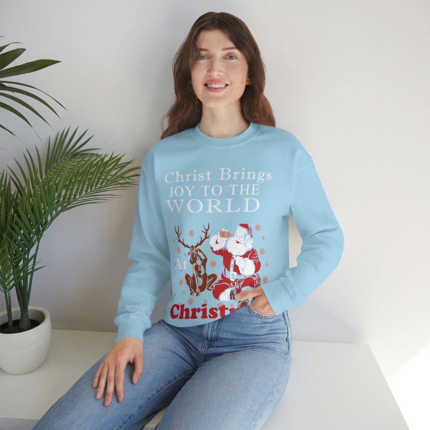 Christ brings joy to the World at Christmas Sweatshirt - Giftsmojo