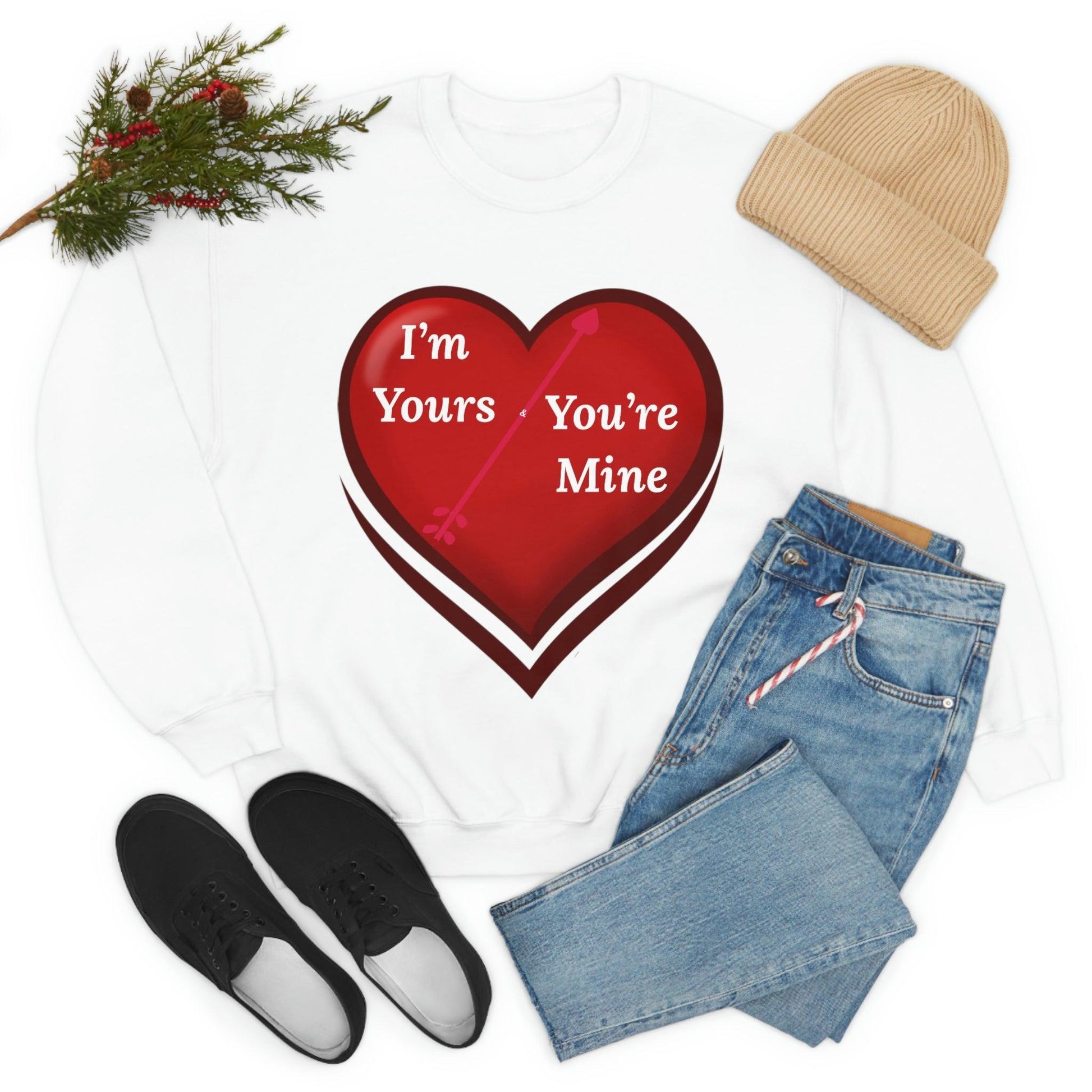 I'm Yours and You're Mine Heart Sweatshirt - Giftsmojo