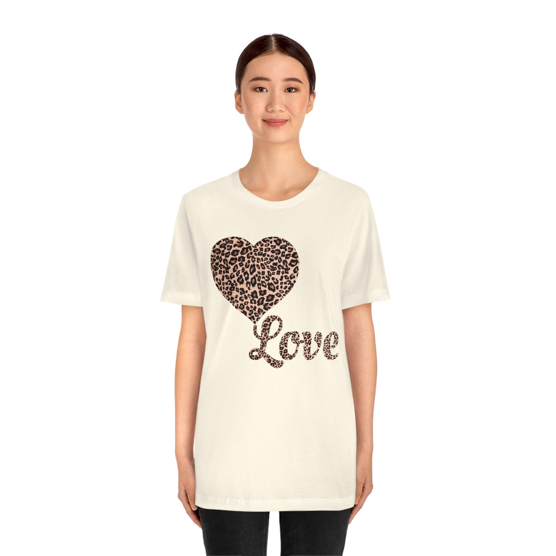 Love Heart, Leopard Print Tee - Giftsmojo