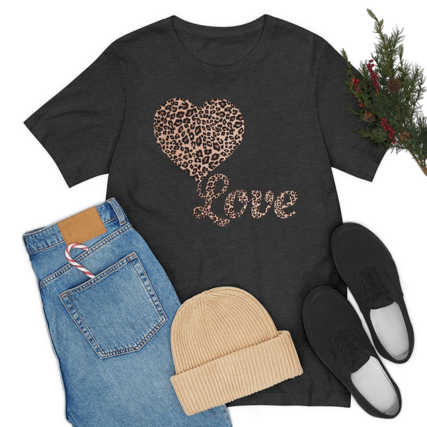 Love Heart, Leopard Print Tee