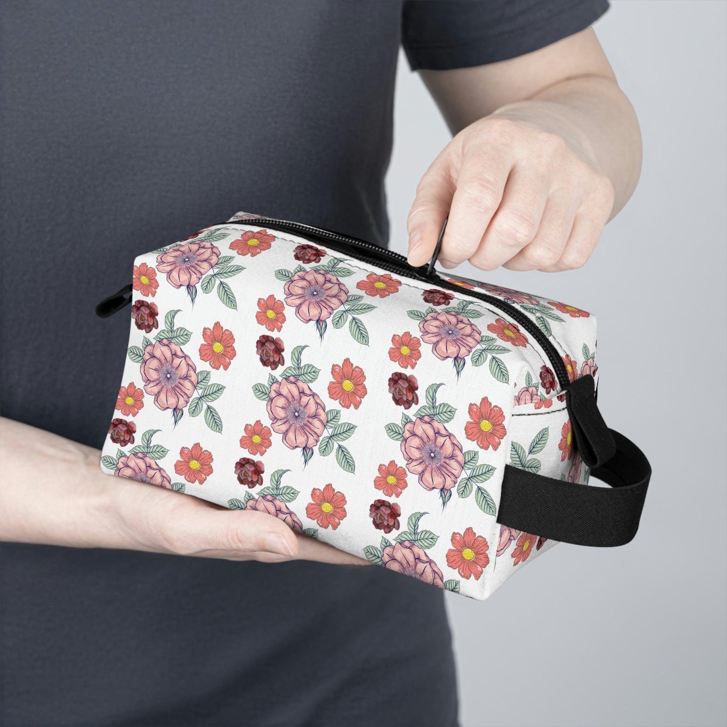 Floral Makeup Bag | flower makeup bag | Cosmetic Bag | Travel Bag | floral Toiletry Bag | cute makeup bag | makeup pouch | aesthetic makeup - Giftsmojo