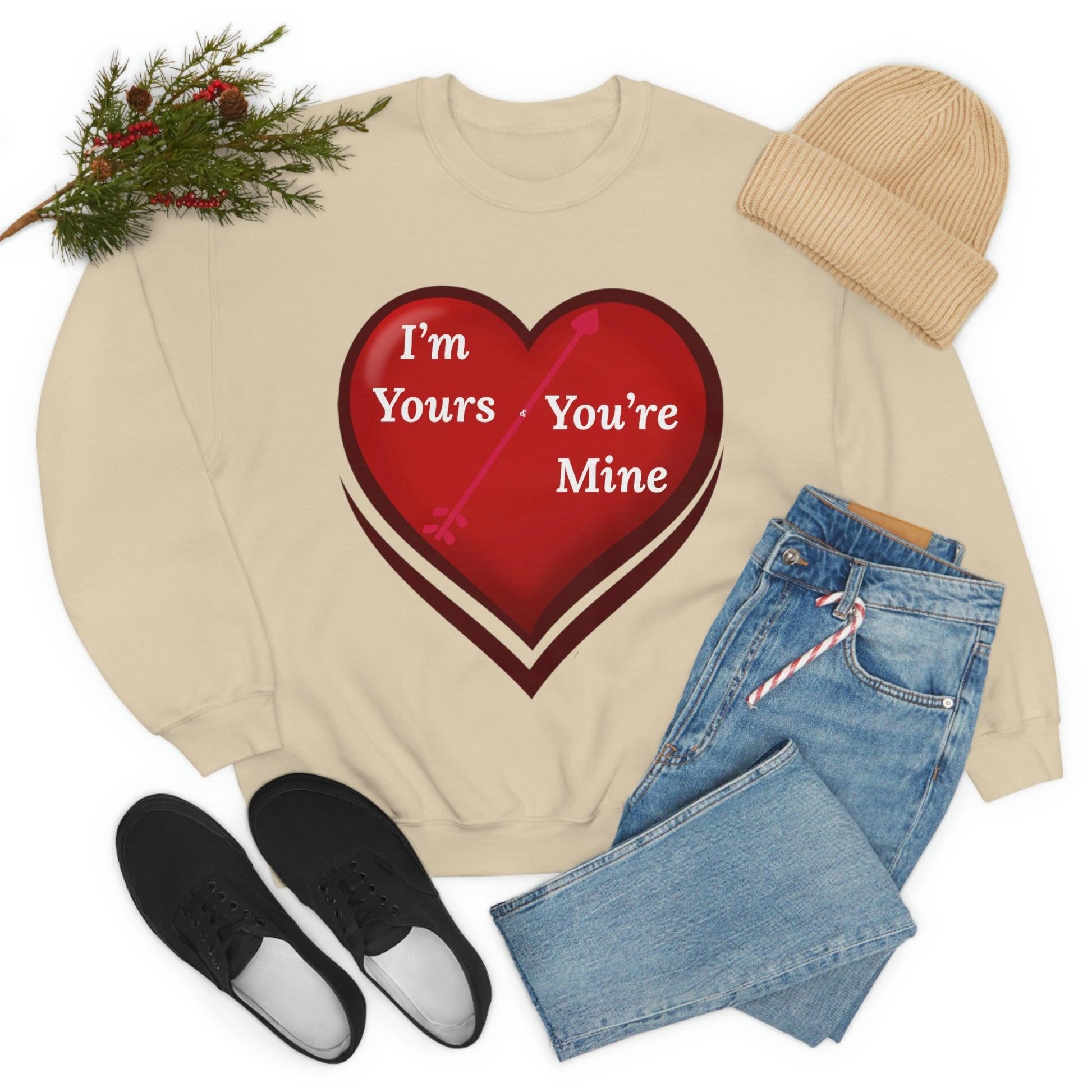 I'm Yours and You're Mine Heart Sweatshirt - Giftsmojo