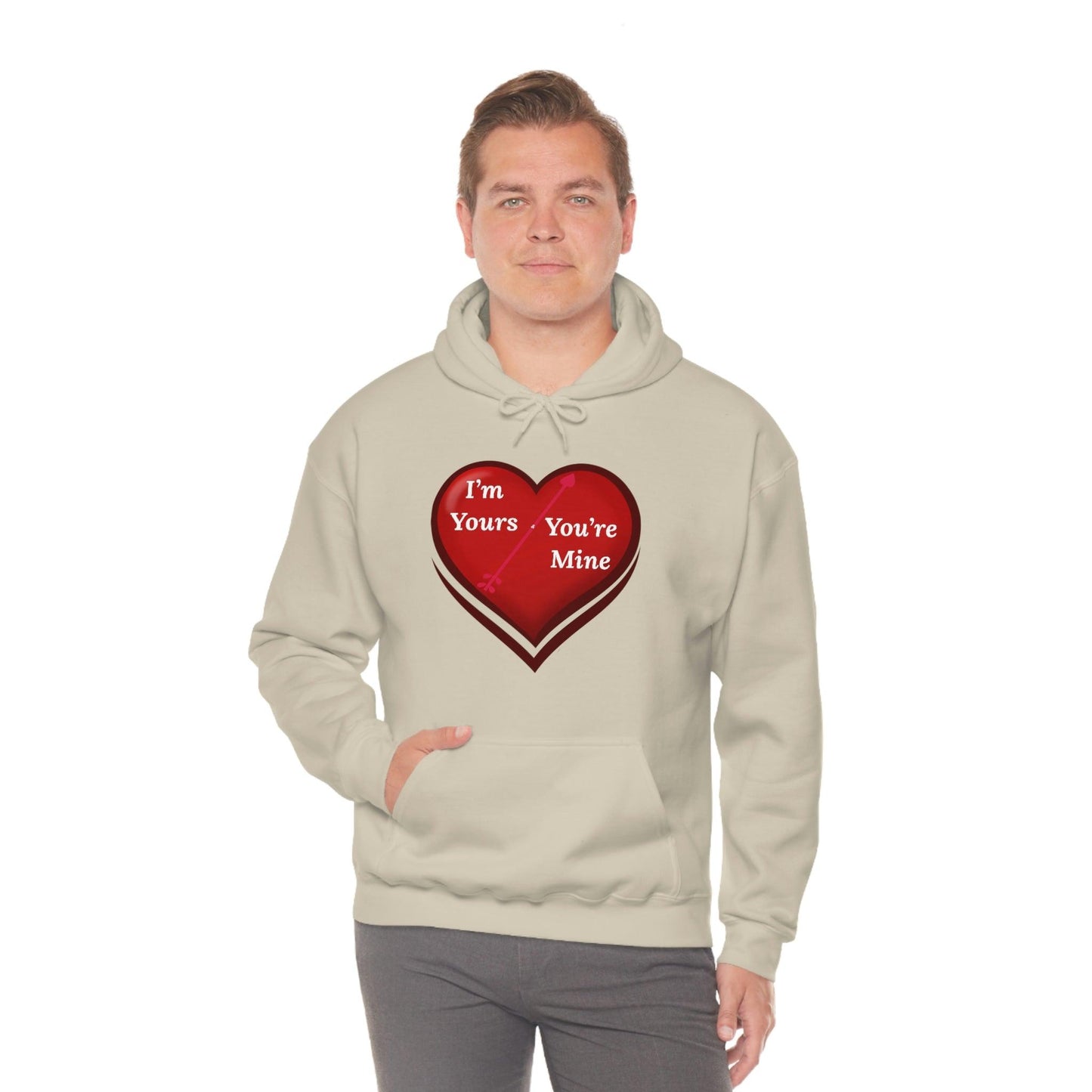 I'm Yours and You're Mine Heart Hooded Sweatshirt - Giftsmojo