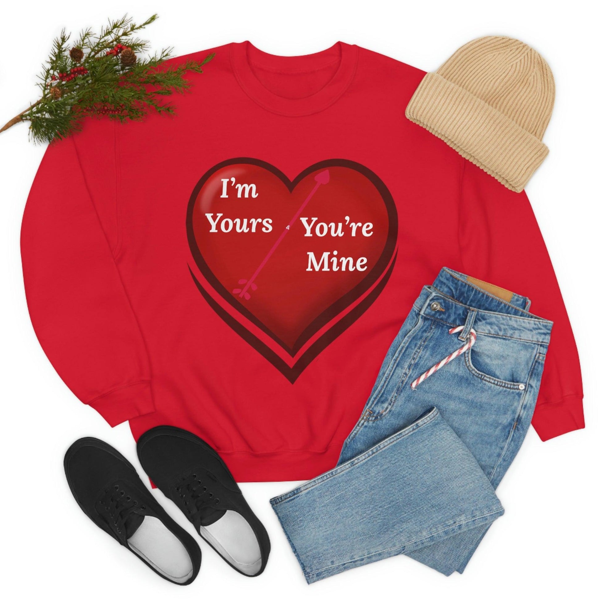 I'm Yours and You're Mine Heart Sweatshirt - Giftsmojo