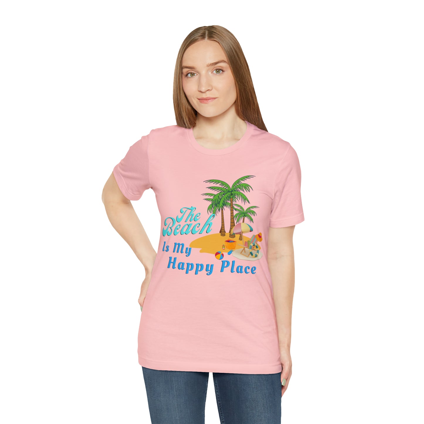 Beach shirt, The Beach is my happy place shirt, Beach t-shirt, Summer shirt, Beachwear, Beach fashion, Stylish beach apparel