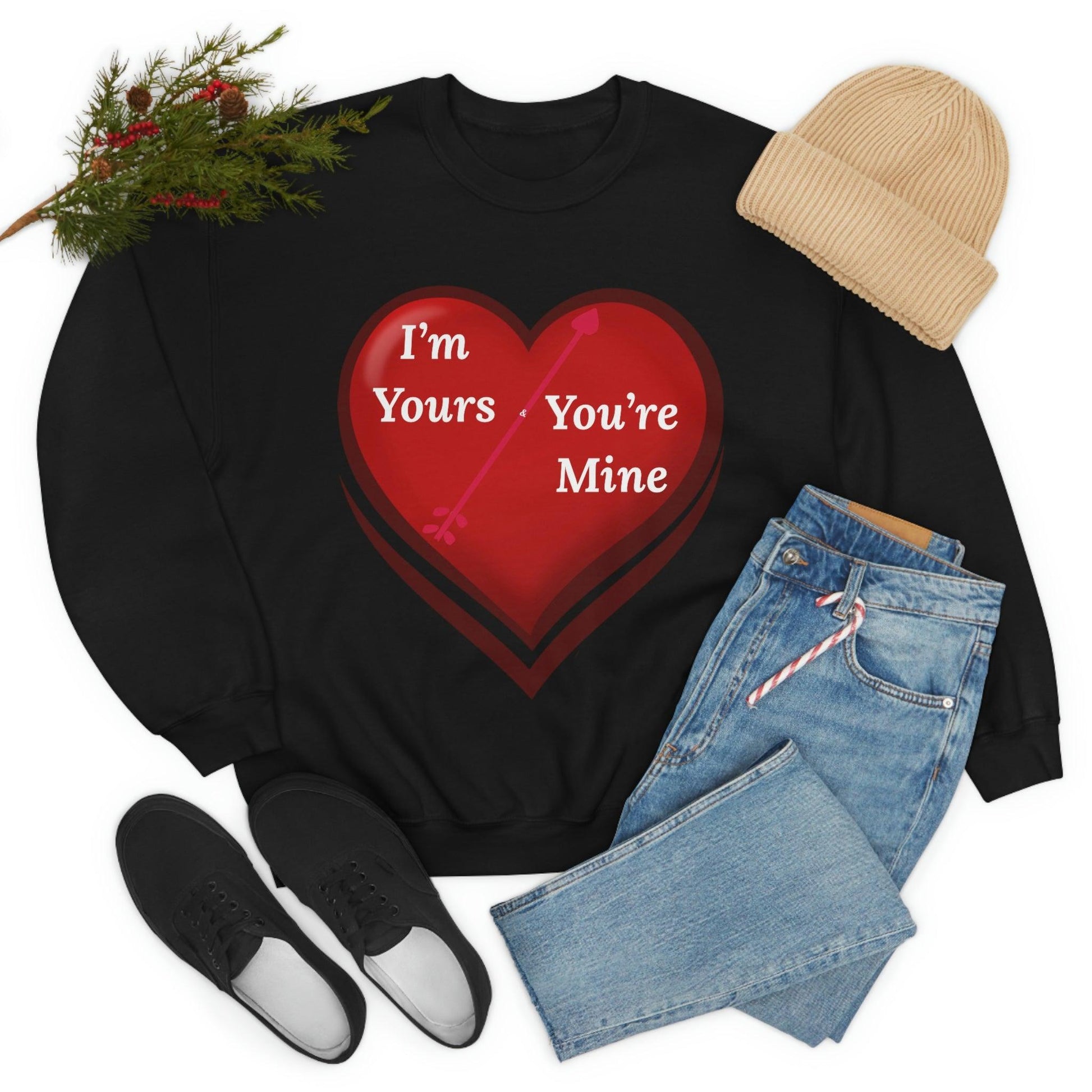 I'm Yours and You're Mine Heart Sweatshirt - Giftsmojo