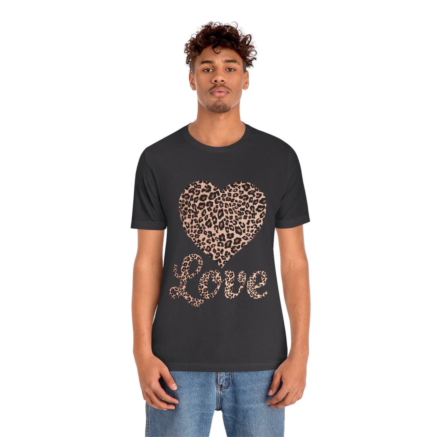 Leopard Print, Love Heart Tee, - Giftsmojo