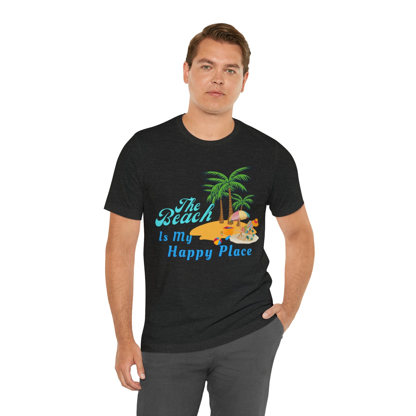 Beach shirt, The Beach is my happy place shirt, Beach t-shirt, Summer shirt, Beachwear, Beach fashion, Stylish beach apparel