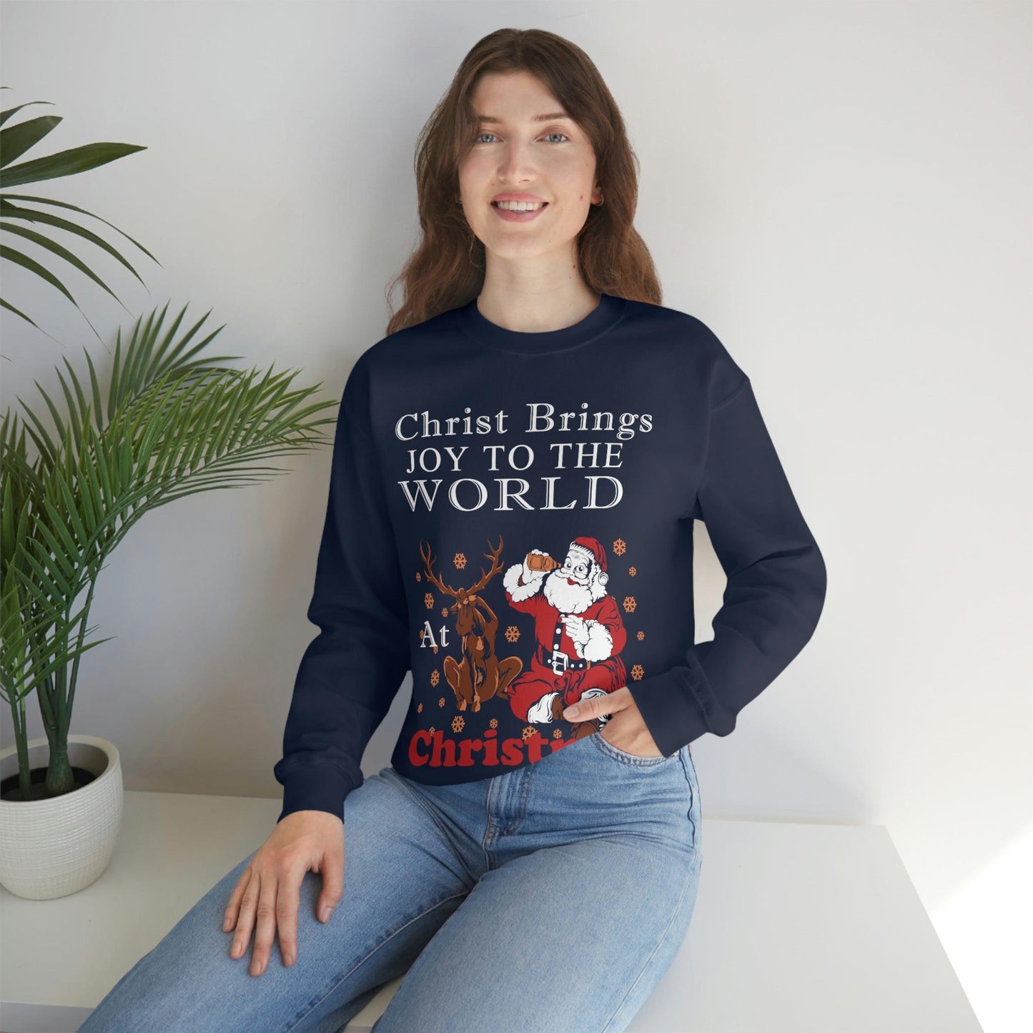 Christ brings joy to the World at Christmas Sweatshirt - Giftsmojo