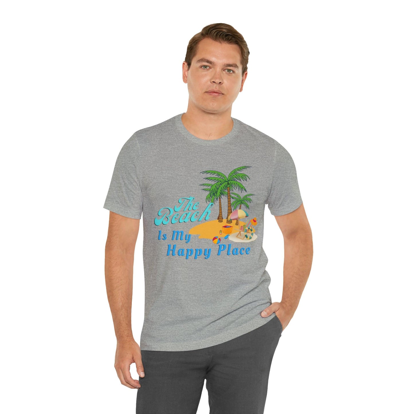 Beach shirt, The Beach is my happy place shirt, Beach t-shirt, Summer shirt, Beachwear, Beach fashion, Stylish beach apparel - Giftsmojo