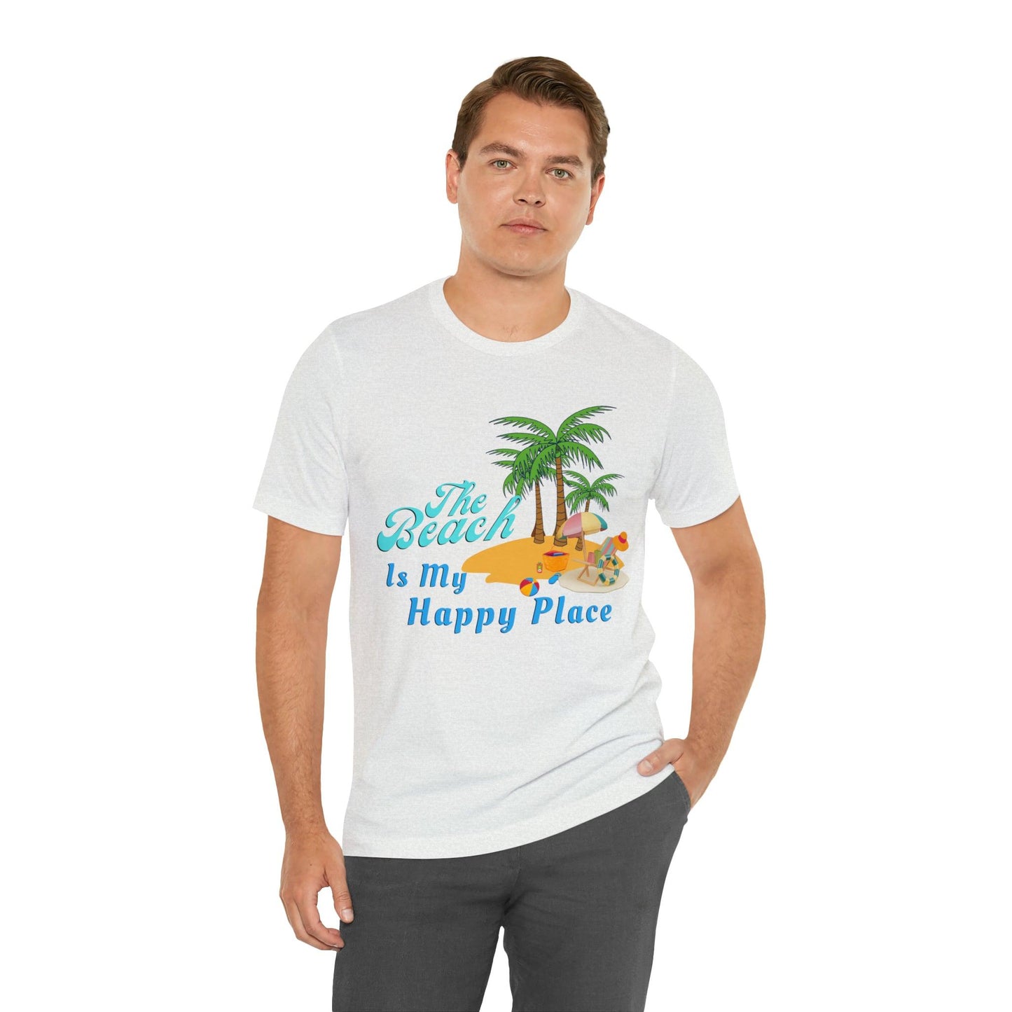 Beach shirt, The Beach is my happy place shirt, Beach t-shirt, Summer shirt, Beachwear, Beach fashion, Stylish beach apparel - Giftsmojo