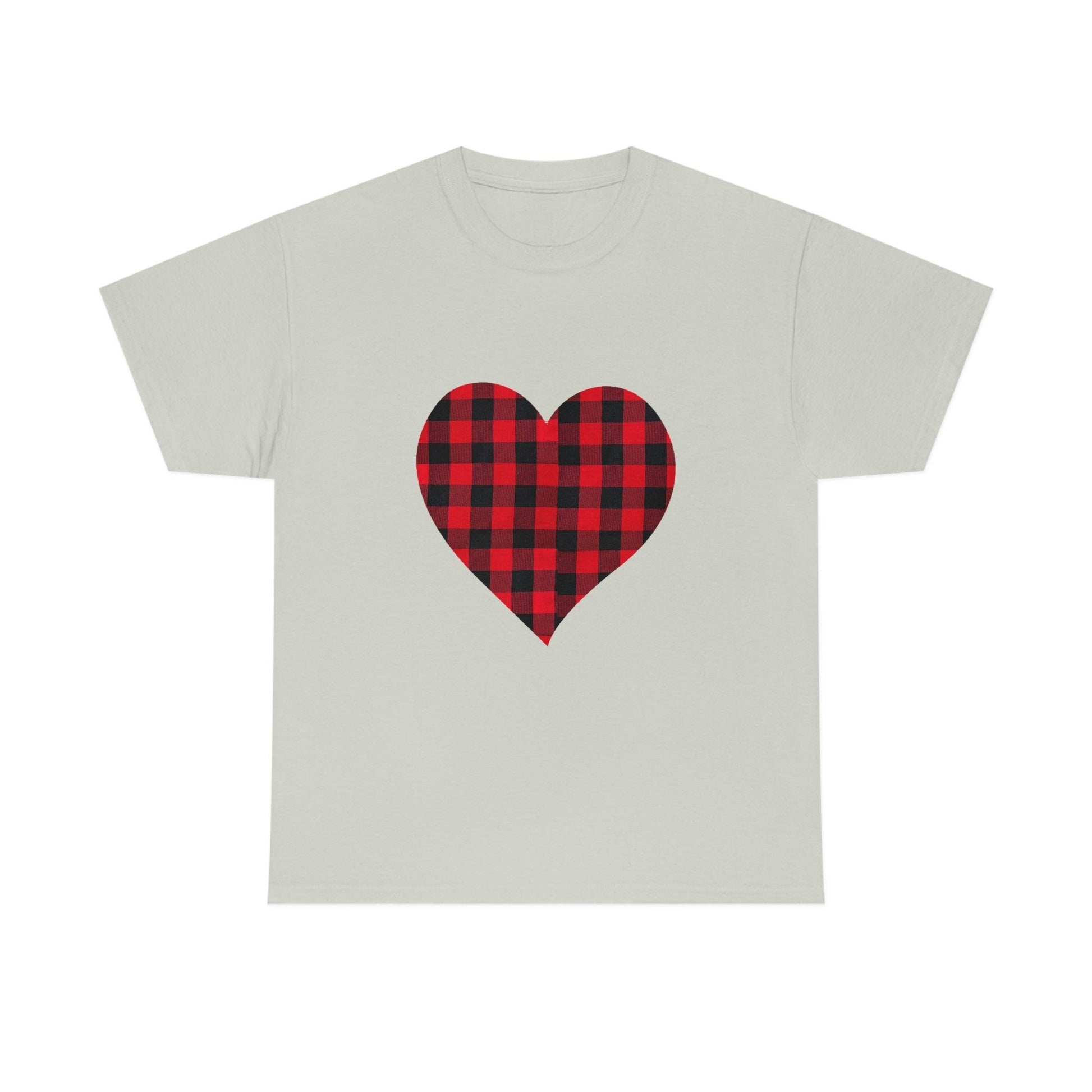 Plaid Heart T-Shirt, Valentines day Shirt, - Giftsmojo