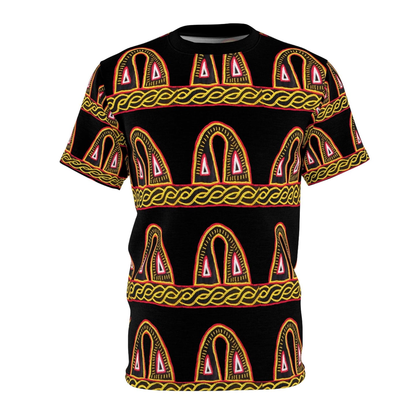 African Pattern All Over Print Cut & Sew Tee, Cameroon pattern Tee, - Giftsmojo