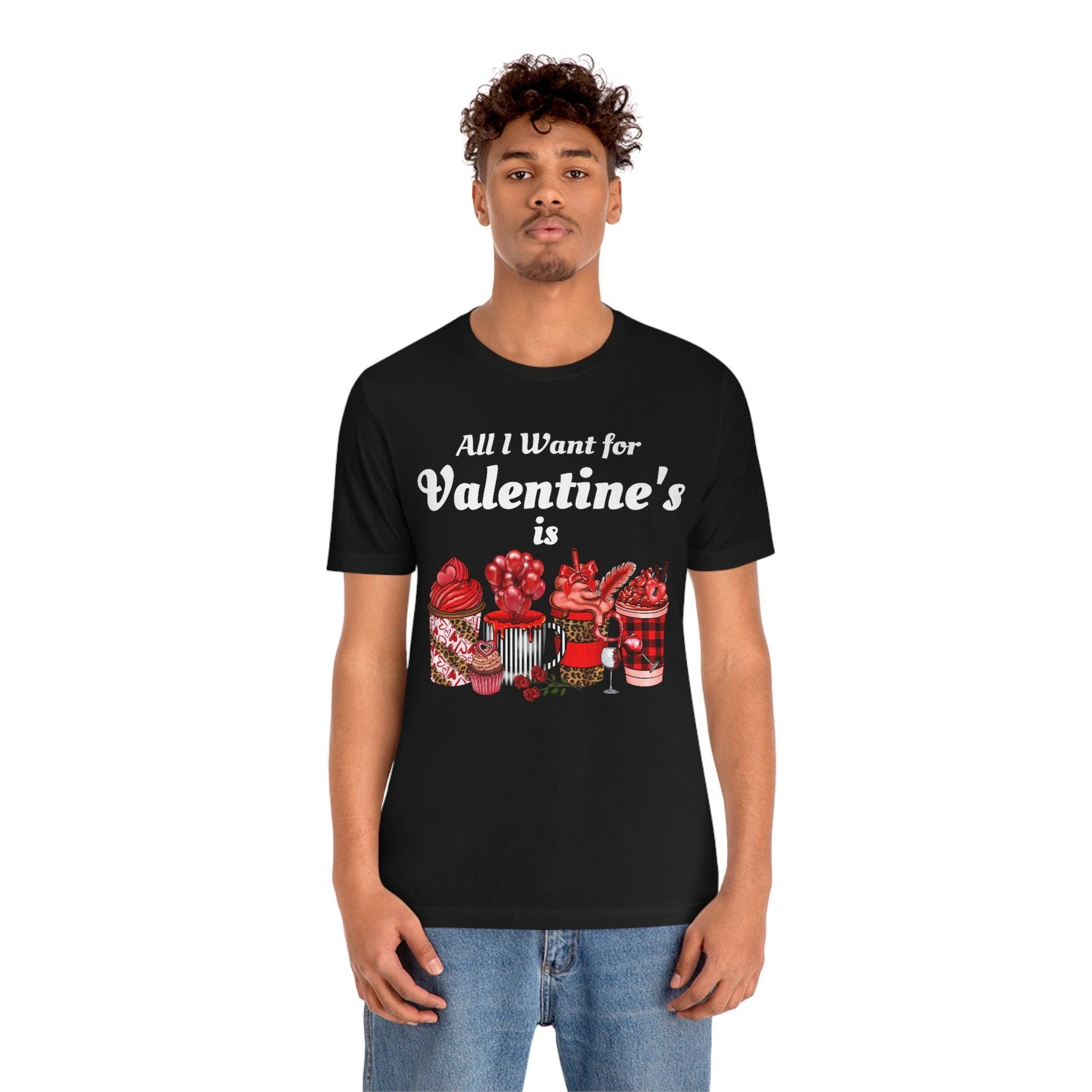 All I want for Valentines is Coffee Tee - Giftsmojo