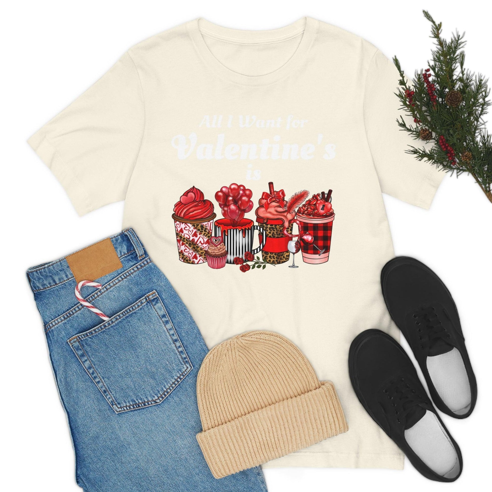 All I want for Valentines is Coffee Tee - Giftsmojo