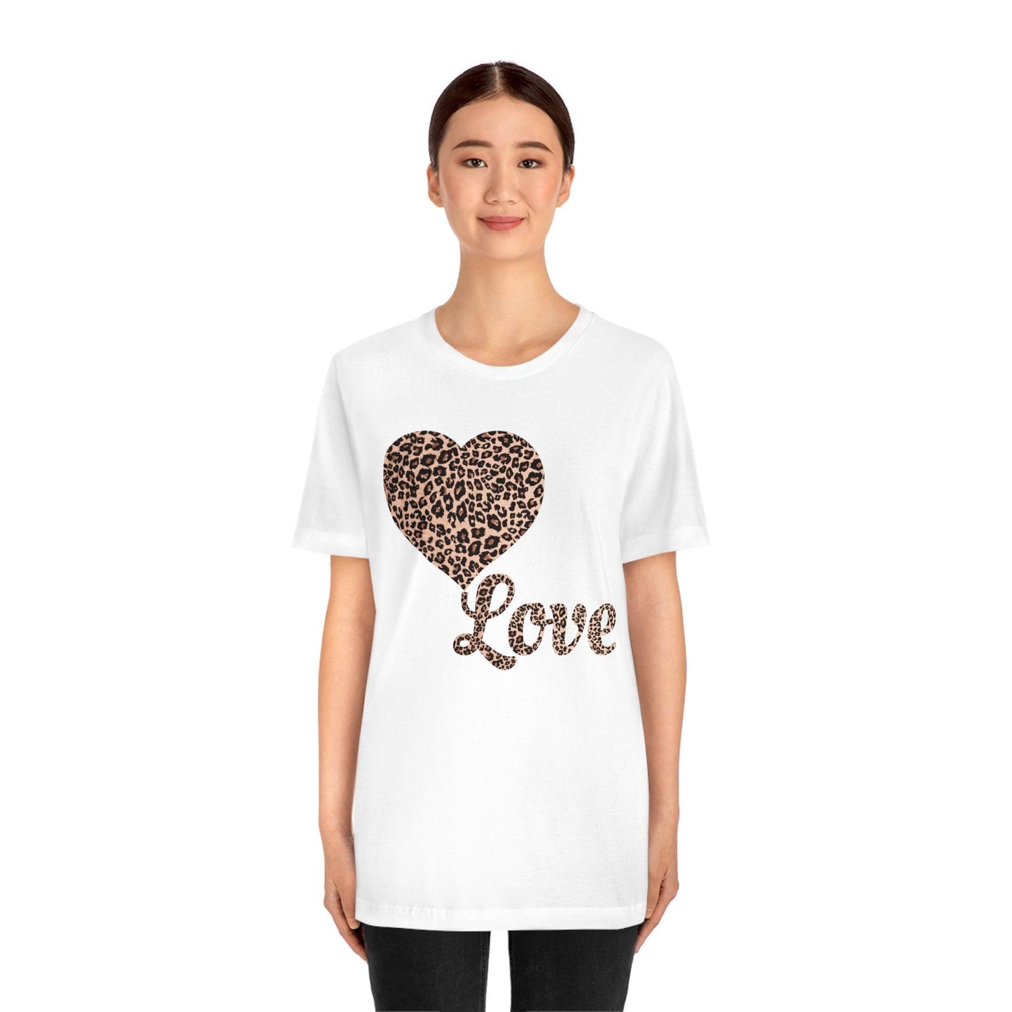 Love Heart, Leopard Print Tee - Giftsmojo