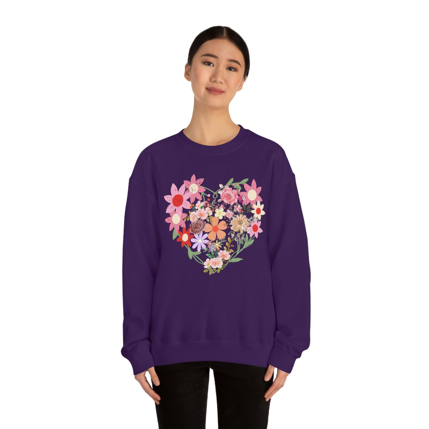 Flower Heart sweatshirt - Floral sweatshirt - Love Sweatshirt