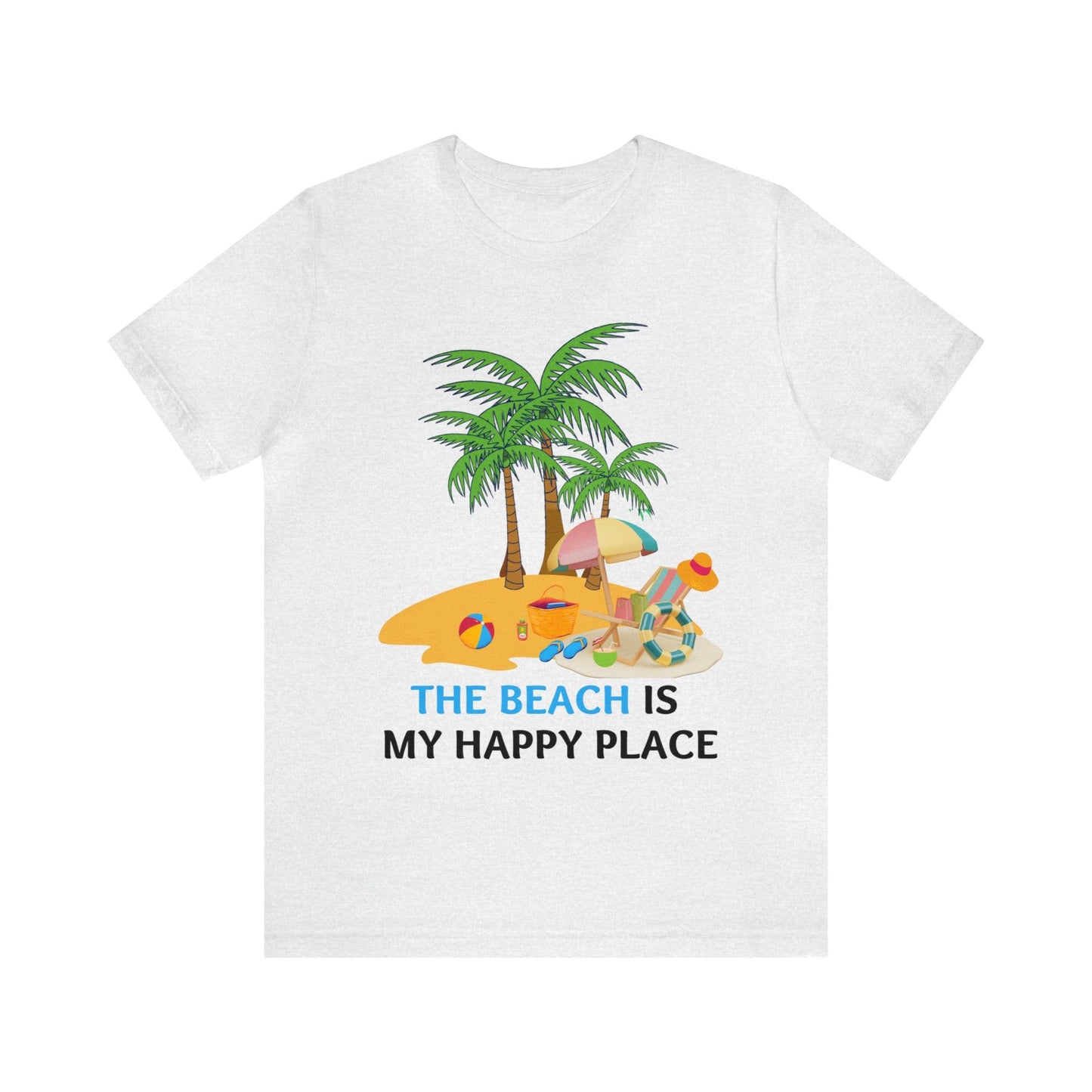 Beach shirt, The Beach is my happy place shirt, Beach t-shirt, Summer shirt, Beachwear, Beach fashion, Stylish beach apparel - Giftsmojo