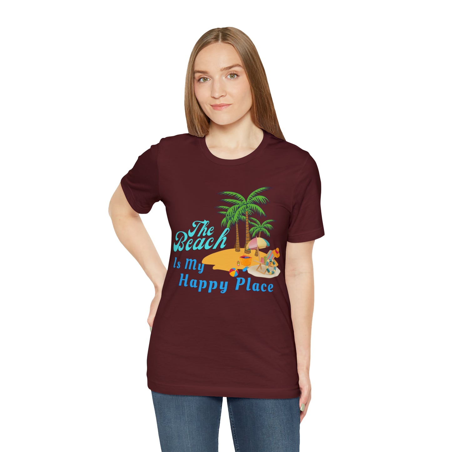 Beach shirt, The Beach is my happy place shirt, Beach t-shirt, Summer shirt, Beachwear, Beach fashion, Stylish beach apparel