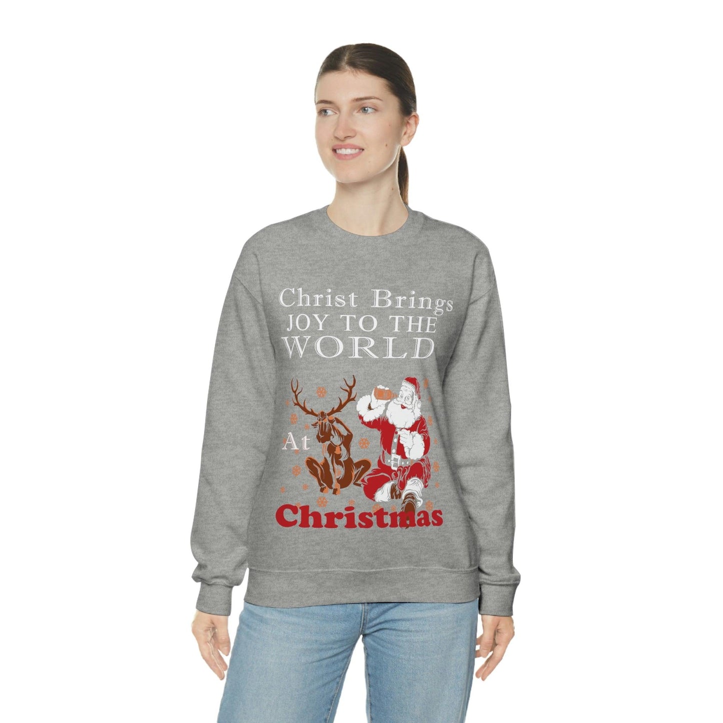 Christ brings joy to the World at Christmas Sweatshirt - Giftsmojo