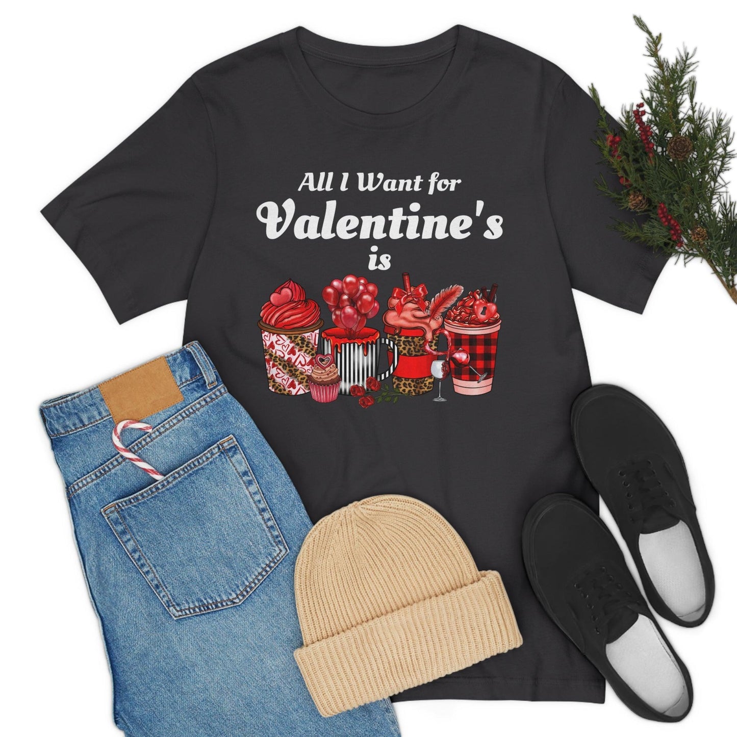 All I want for Valentines is Coffee Tee - Giftsmojo