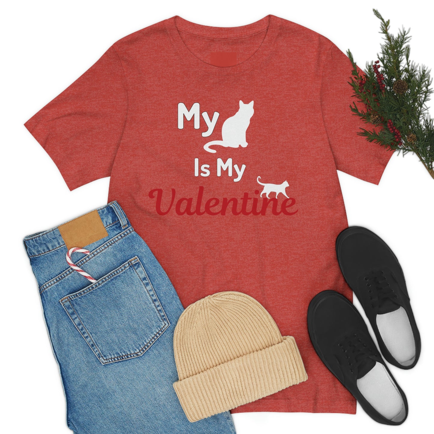 My Cat is My Valentine, Pet lover Valentine shirt - Cute cat lover shirt - gift for cat lovers