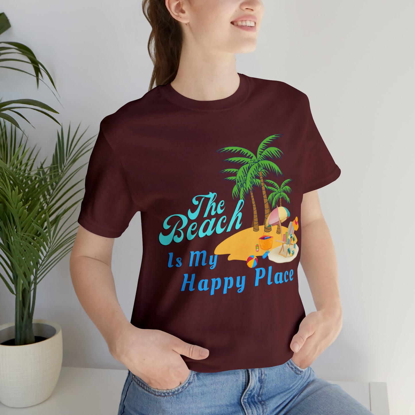 Beach shirt, The Beach is my happy place shirt, Beach t-shirt, Summer shirt, Beachwear, Beach fashion, Stylish beach apparel