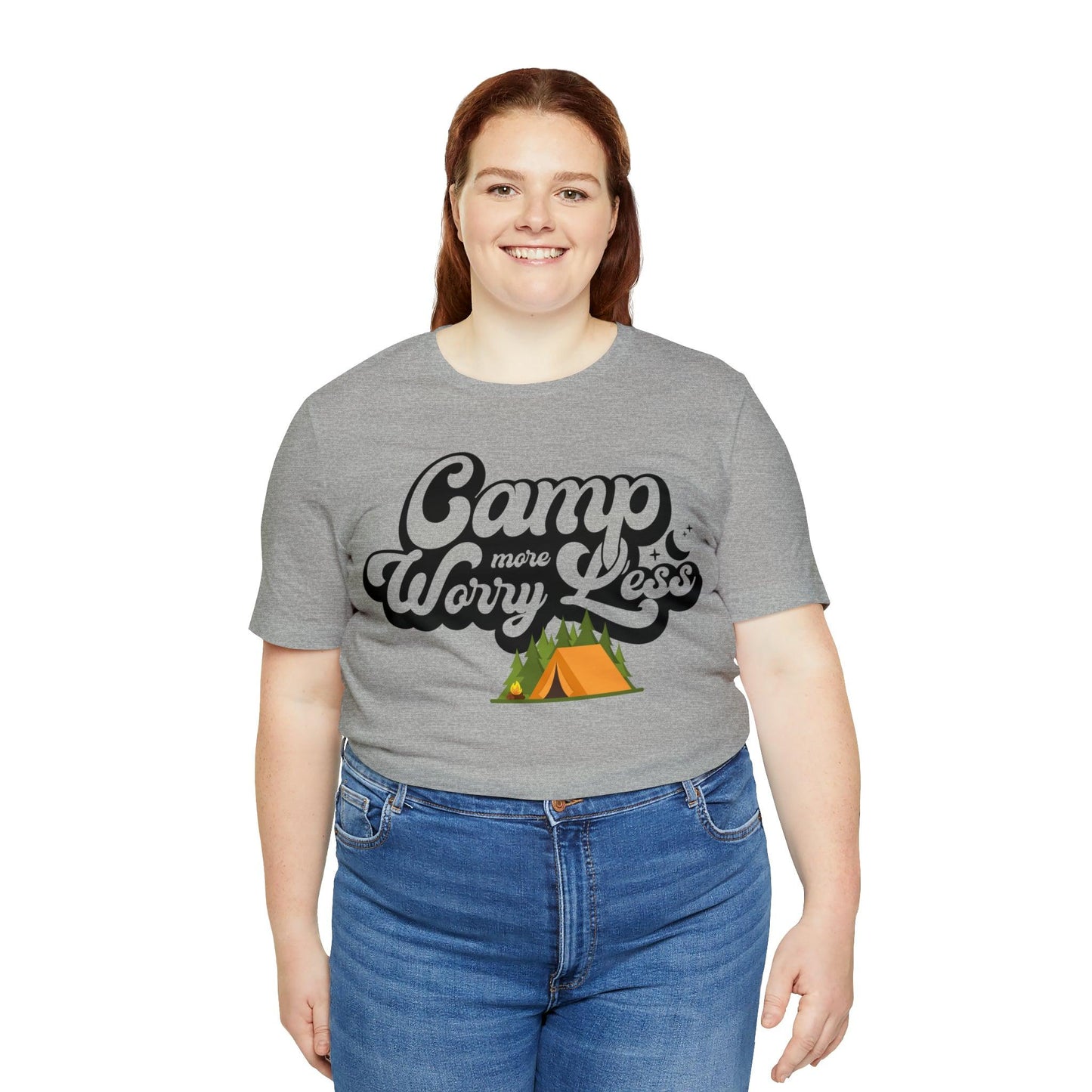 Camp More Worry Less Shirt, Outdoor adventure clothing, Nature-inspired shirts, Outdoor enthusiasts gift, Adventure-themed attire - Giftsmojo