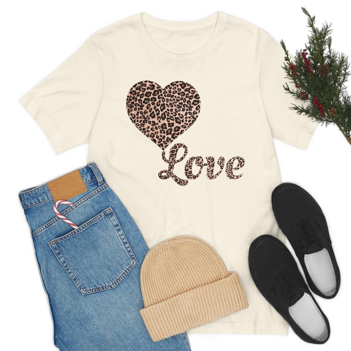 Love Heart, Leopard Print Tee - Giftsmojo