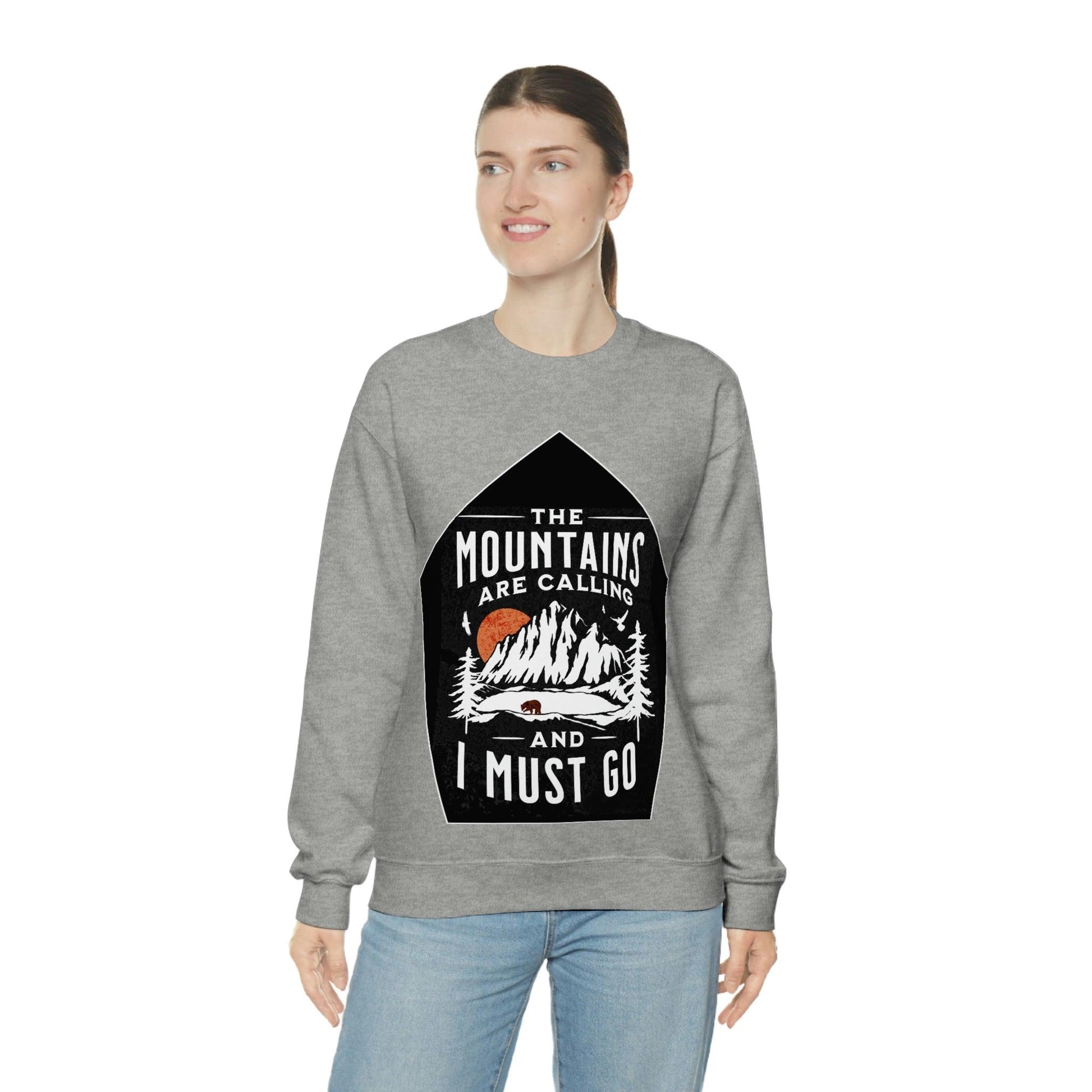 The Mountains are Calling and I Must Go, Crewneck Sweatshirt - Giftsmojo