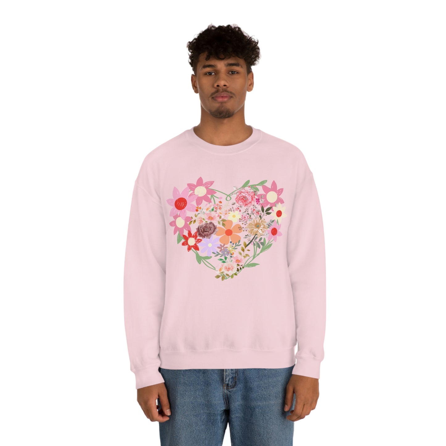 Flower Heart sweatshirt - Floral sweatshirt - Love Sweatshirt