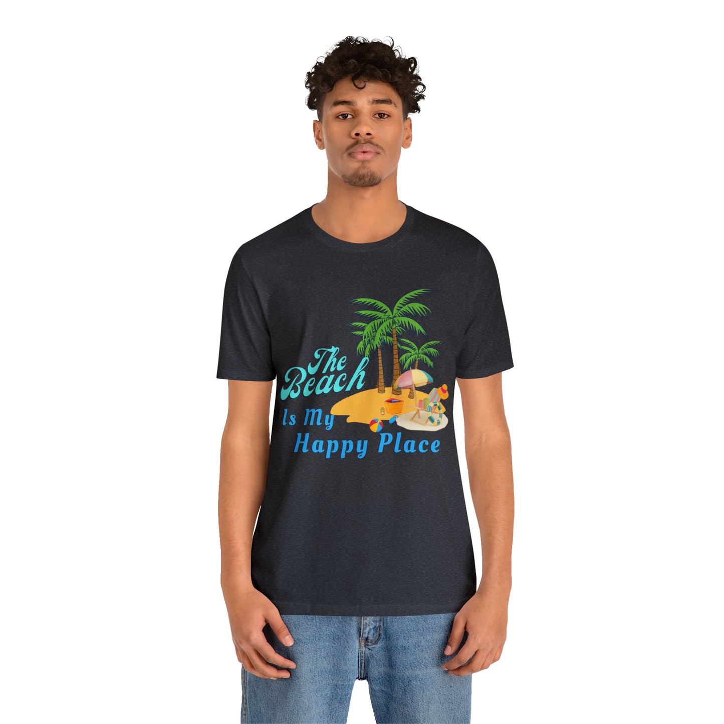 Beach shirt, The Beach is my happy place shirt, Beach t-shirt, Summer shirt, Beachwear, Beach fashion, Stylish beach apparel