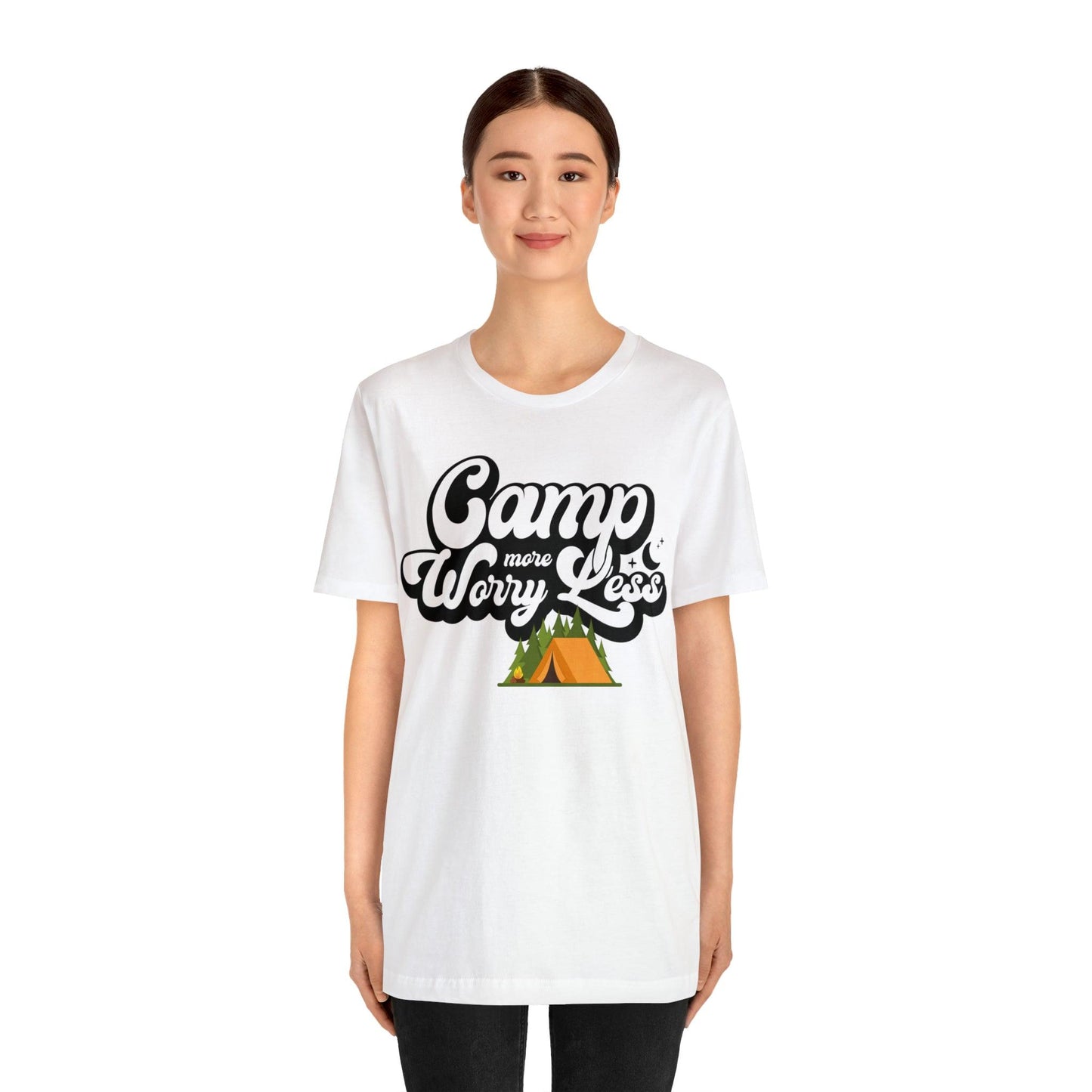 Camp More Worry Less Shirt, Outdoor adventure clothing, Nature-inspired shirts, Outdoor enthusiasts gift, Adventure-themed attire - Giftsmojo