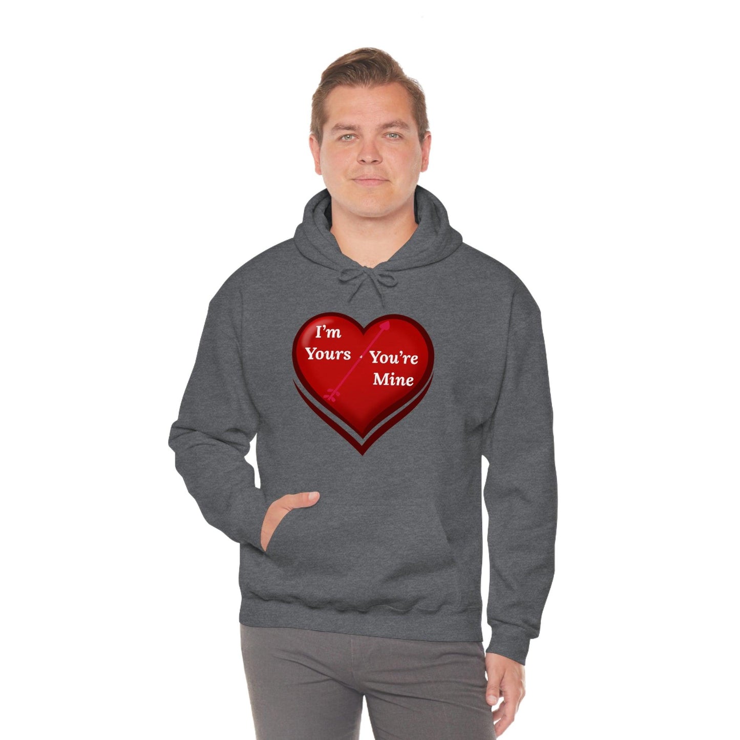 I'm Yours and You're Mine Heart Hooded Sweatshirt - Giftsmojo