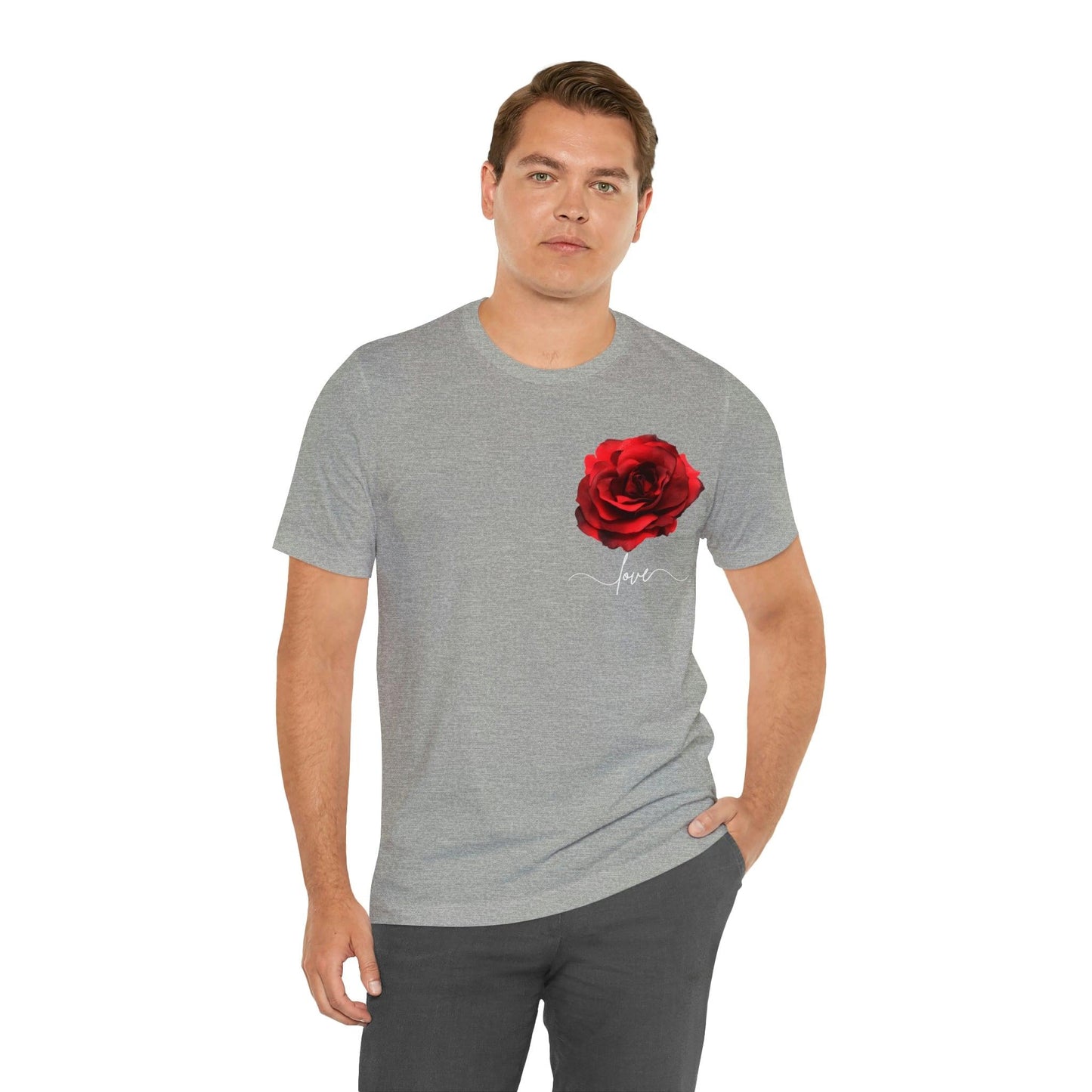 Love Rose Flower T-shirt for Women, Rose Graphic T-shirt, floral shirt, gift for her, love shirt