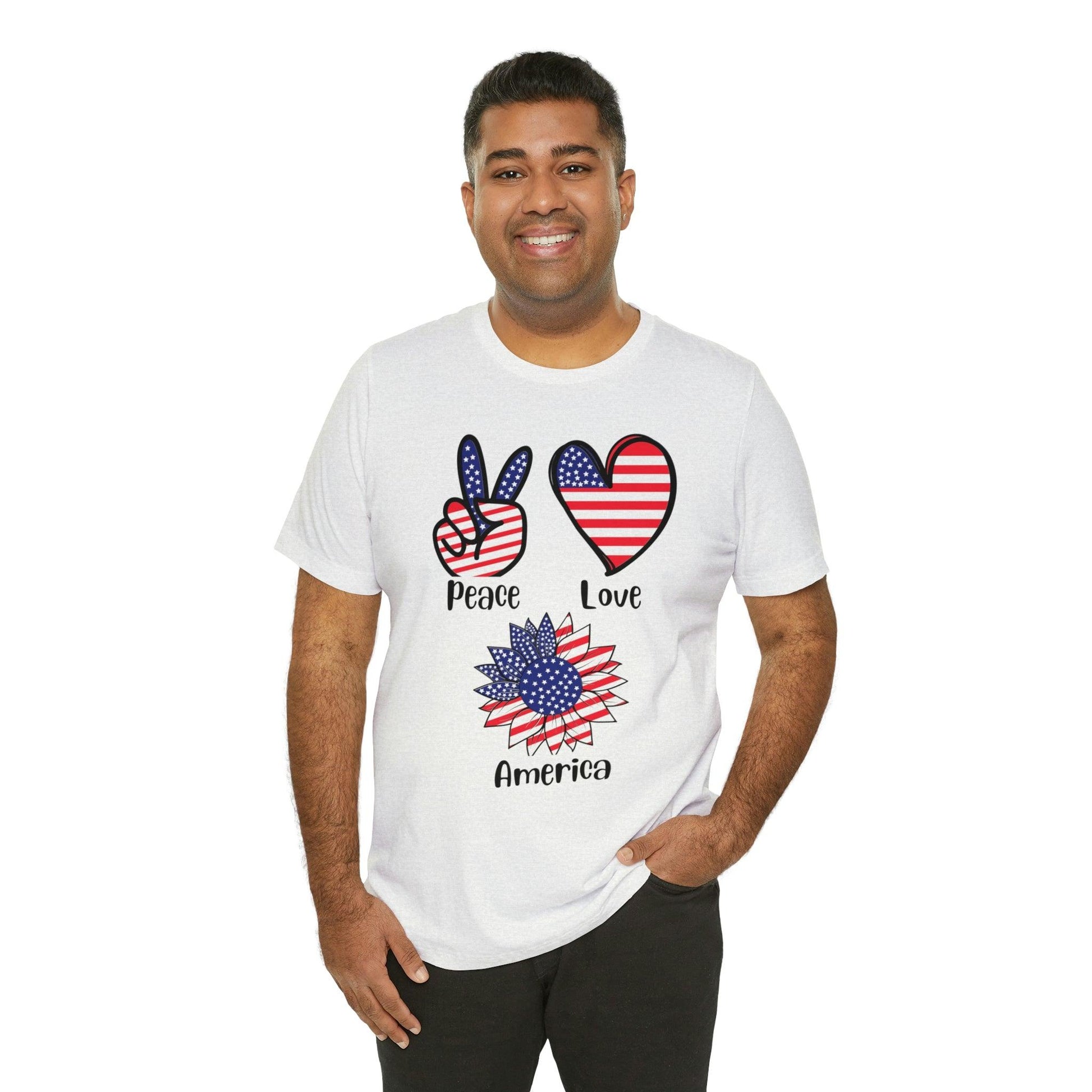 Memorial Day shirt, Love Peace America, Independence Day, 4th of July shirt - Giftsmojo