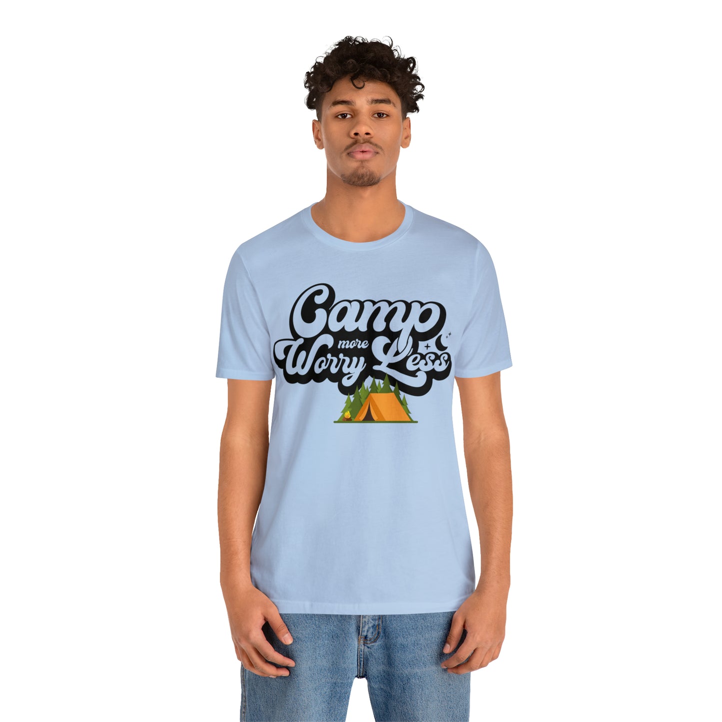 Camp More Worry Less Shirt, Outdoor adventure clothing, Nature-inspired shirts, Outdoor enthusiasts gift, Adventure-themed attire