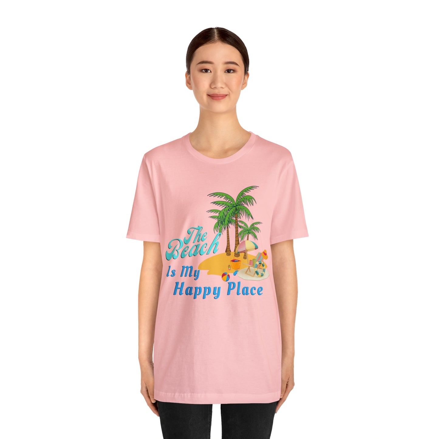 Beach shirt, The Beach is my happy place shirt, Beach t-shirt, Summer shirt, Beachwear, Beach fashion, Stylish beach apparel