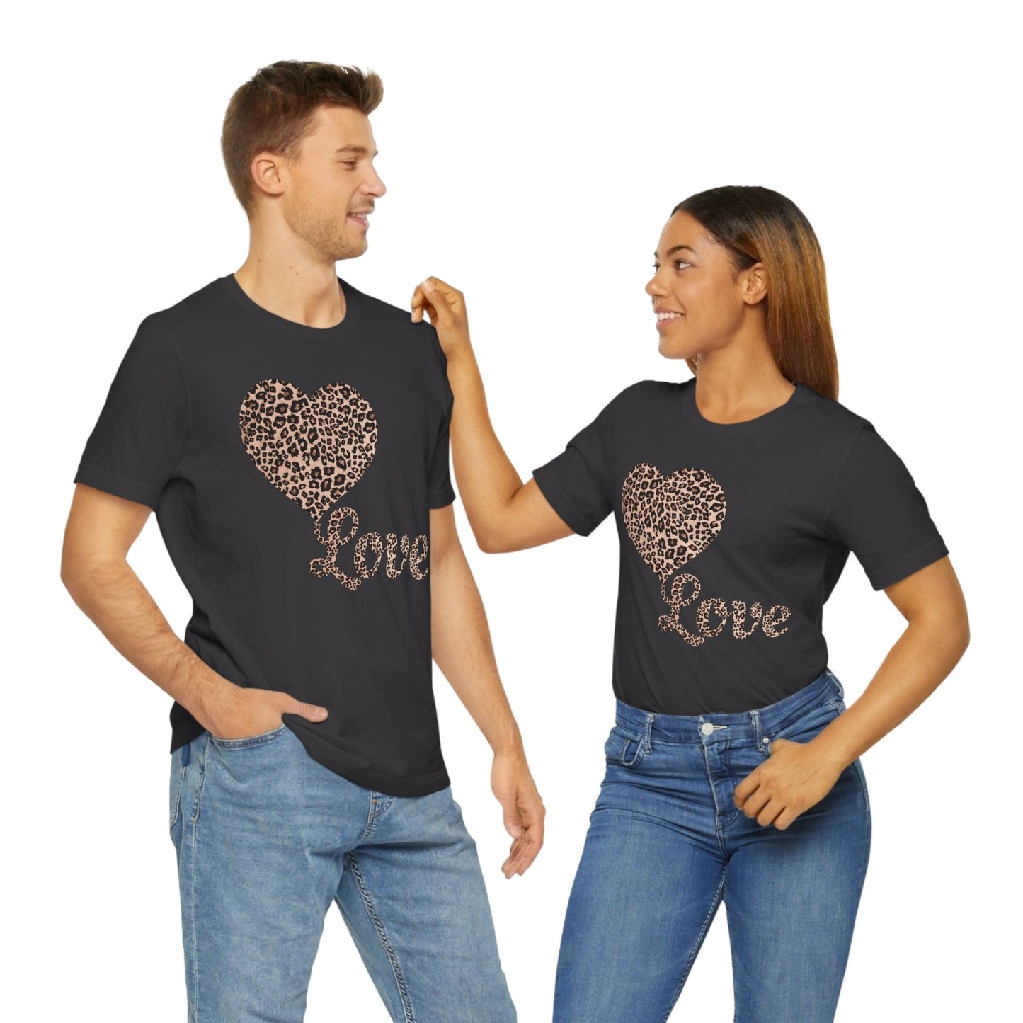 Love Heart, Leopard Print Tee - Giftsmojo