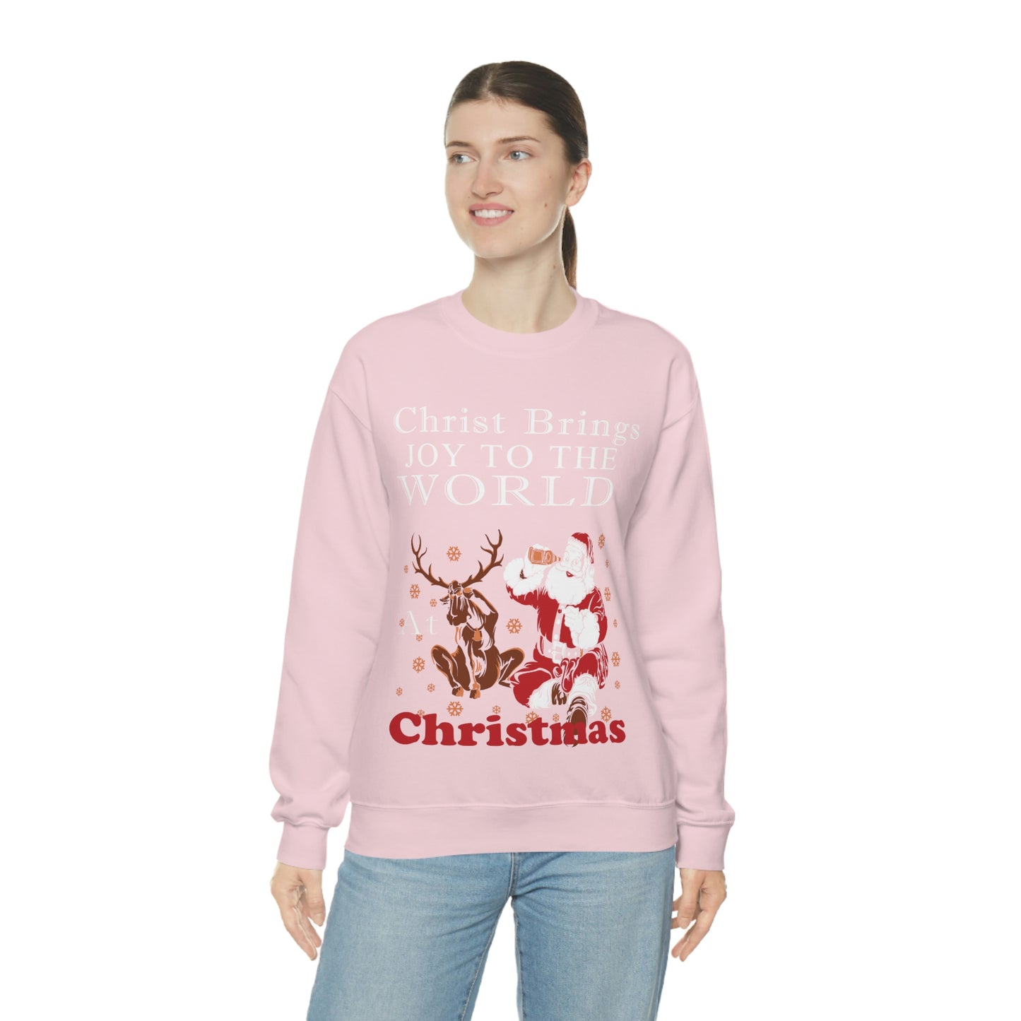 Christ brings joy to the World at Christmas Sweatshirt