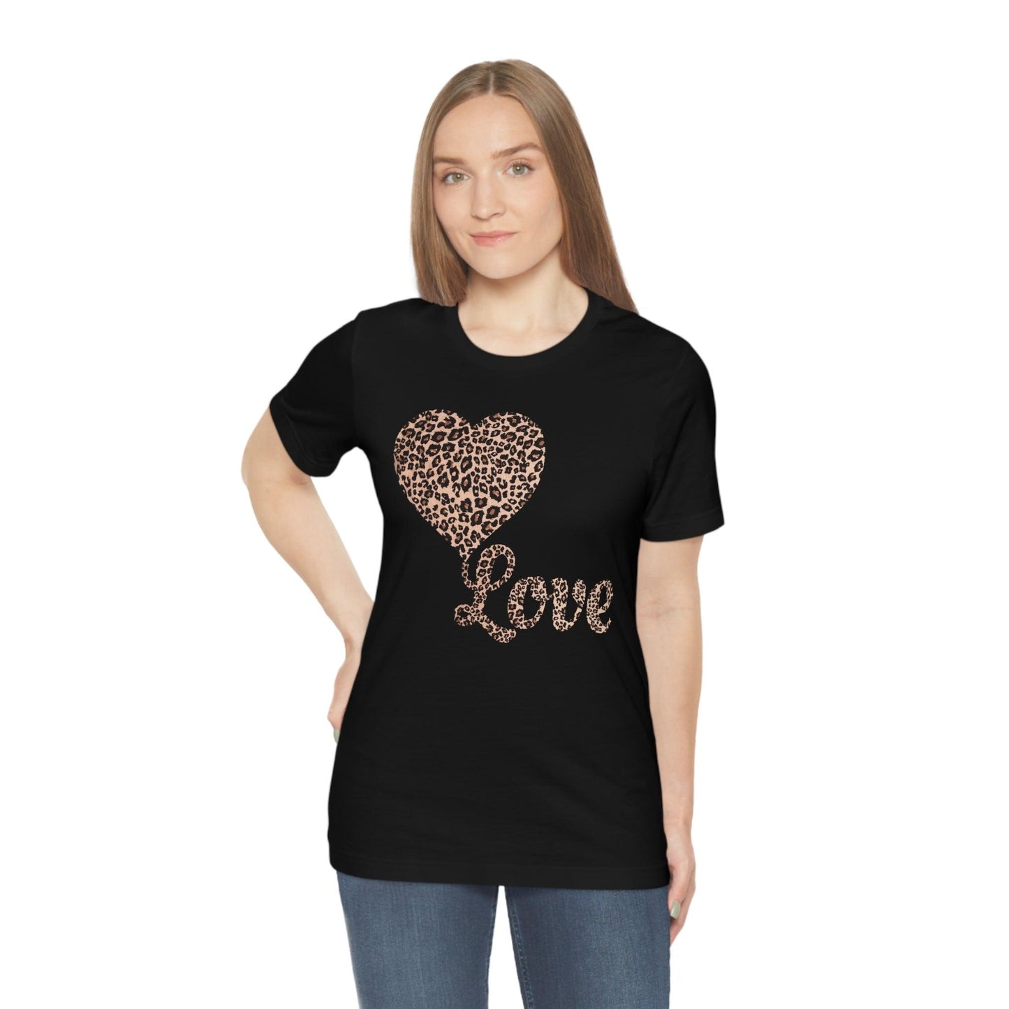 Love Heart, Leopard Print Tee - Giftsmojo