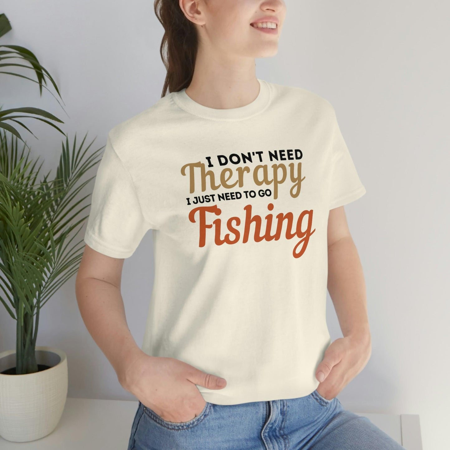 I don't need therapy I just need to go Fishing, fishing shirt, dad shirt, dad gift, gift for outdoor lover, fishing gift nature lover shirt - Giftsmojo