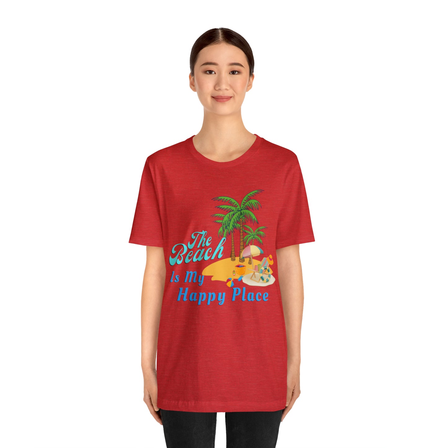 Beach shirt, The Beach is my happy place shirt, Beach t-shirt, Summer shirt, Beachwear, Beach fashion, Stylish beach apparel