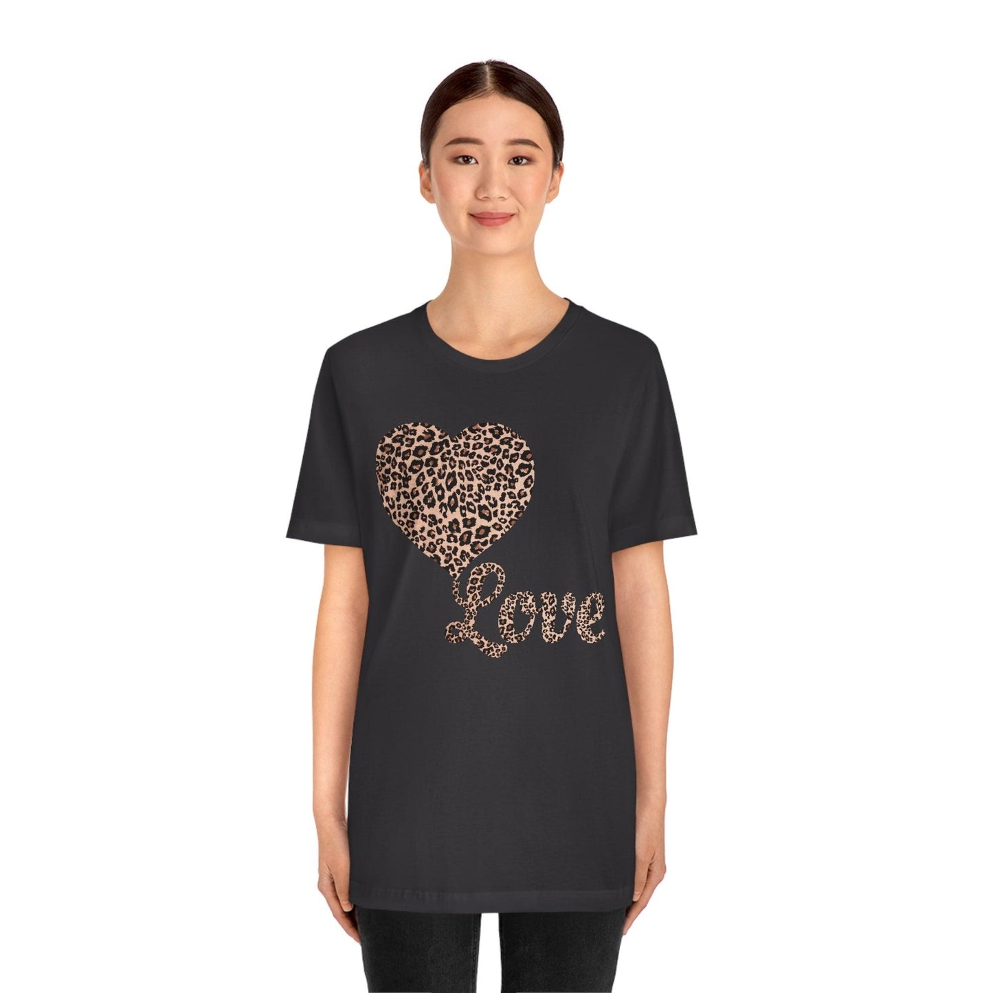 Love Heart, Leopard Print Tee - Giftsmojo