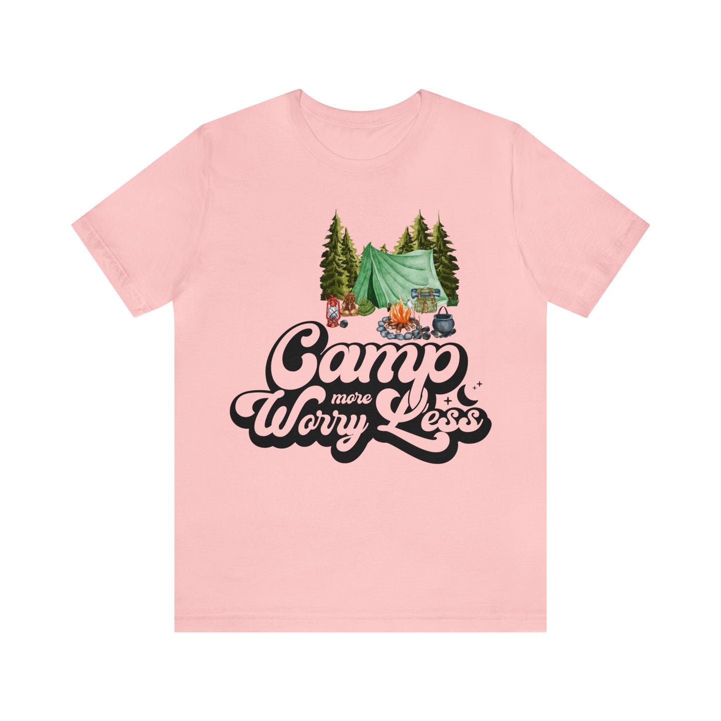 Camp More Worry Less Shirt, Outdoor adventure clothing, Nature-inspired shirts, Hiking apparel, Outdoor enthusiasts gift, Adventure-themed attire