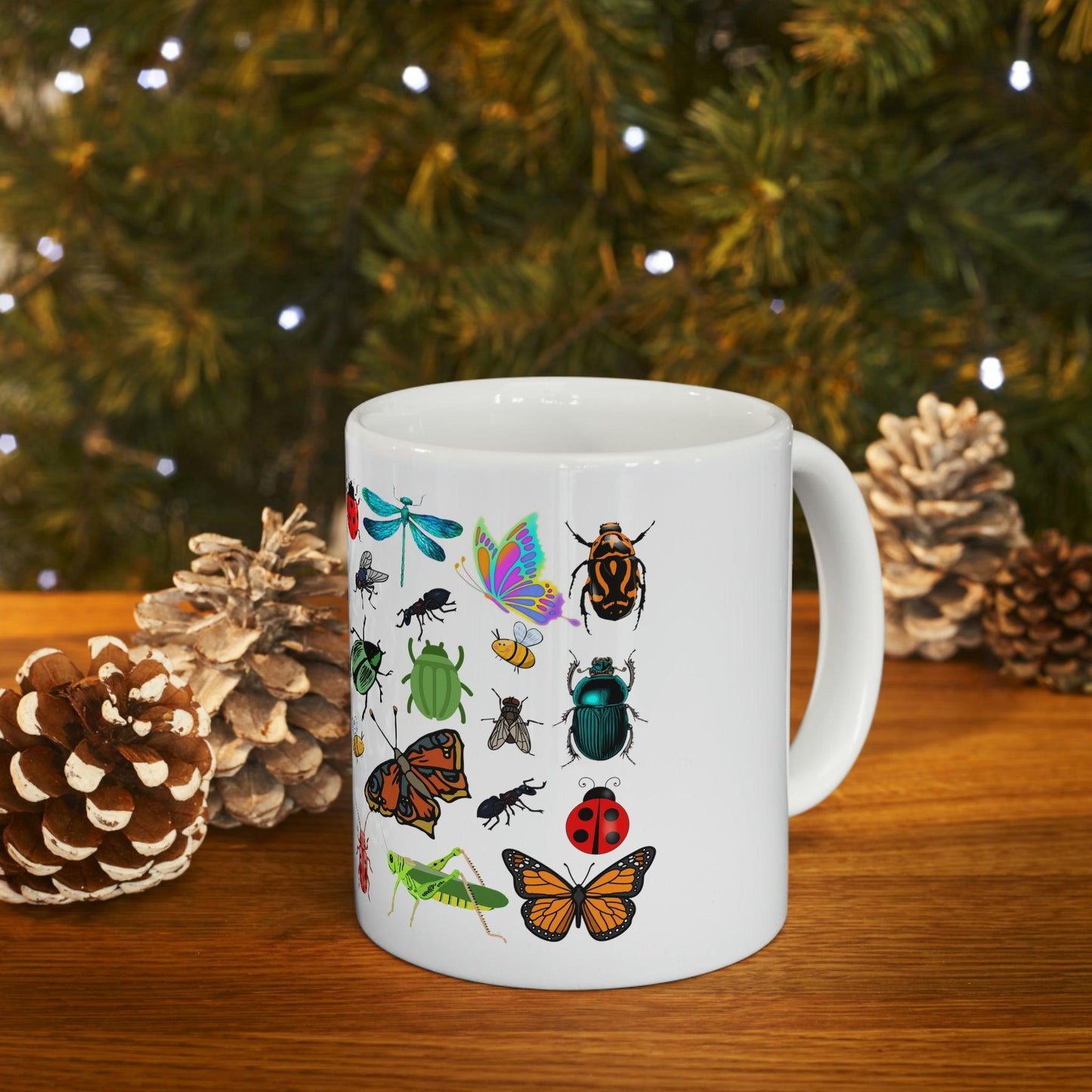Bugs Mug, bug lover mug, gift for plant lovers, coffee mug for her, hot cocoa mug, gift for coffee lover