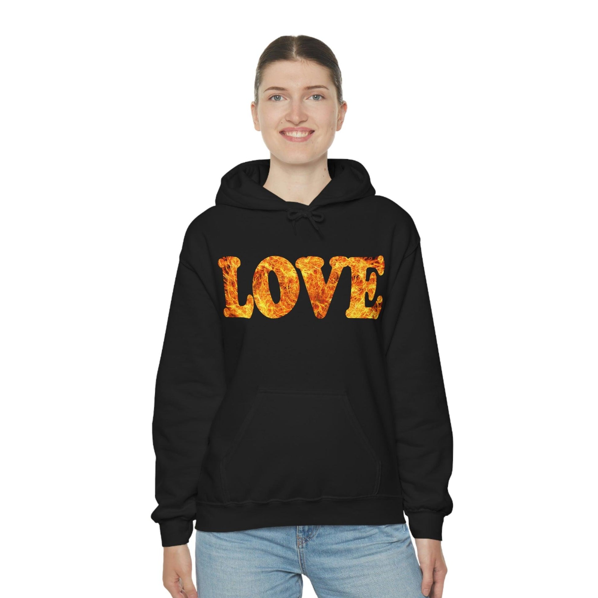 Love Fire Hooded Sweatshirt - Giftsmojo