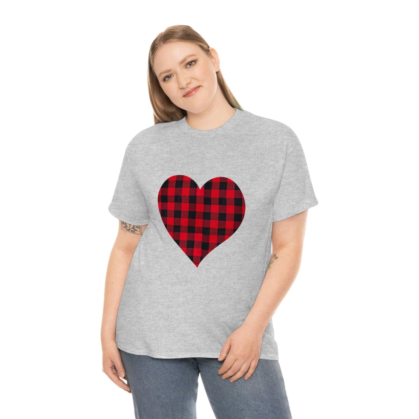 Plaid Heart T-Shirt, - Giftsmojo